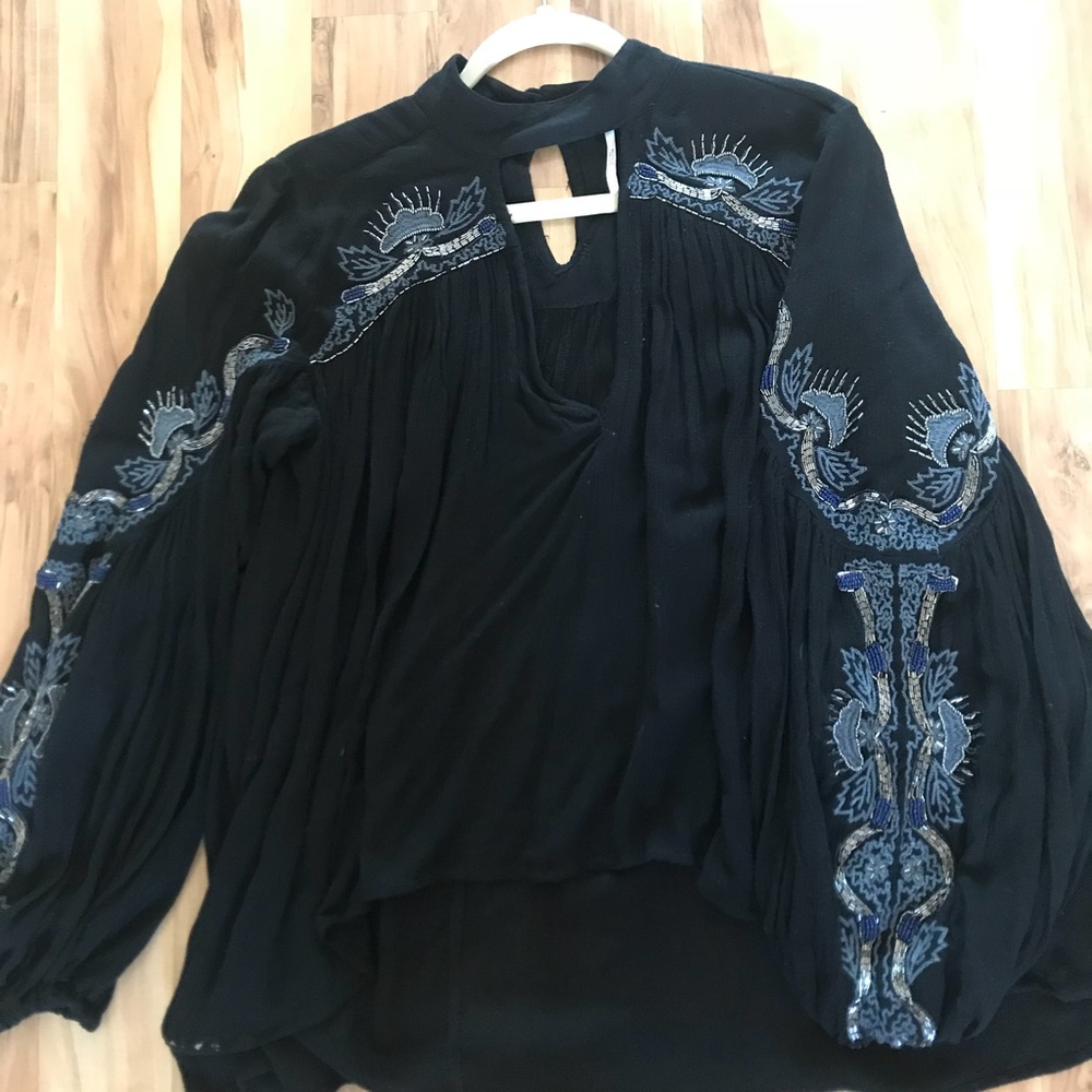 Black embroidered tunic